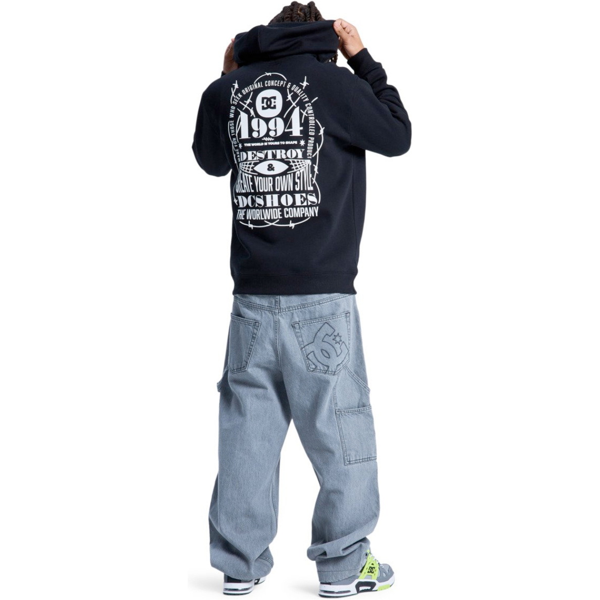 2026 DC Shoes Mens Shape Or Destroy Hoodie EDYSF03274 - Black